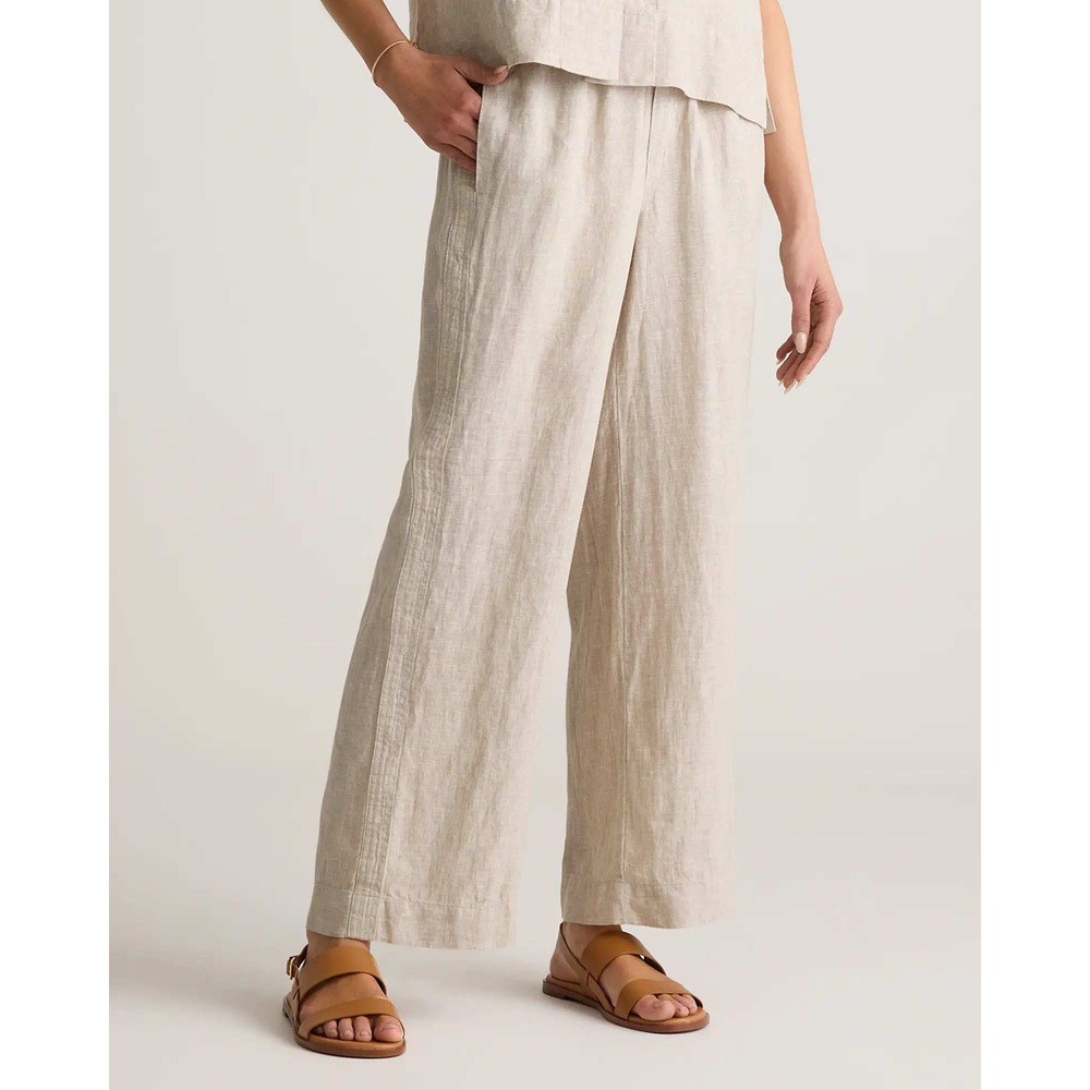 Quince European Linen Wide Leg Pants Flax Beige Medium NWT